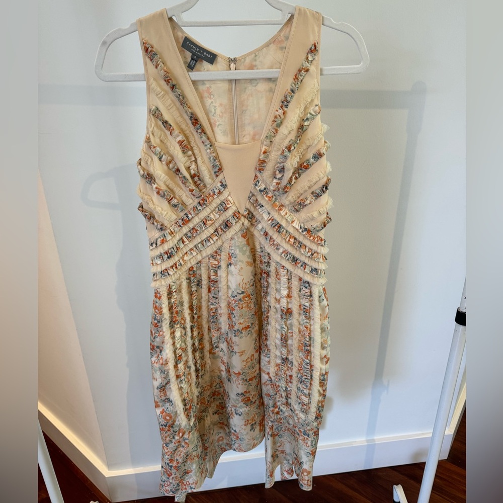 Floral Cream Sleeveless Dress